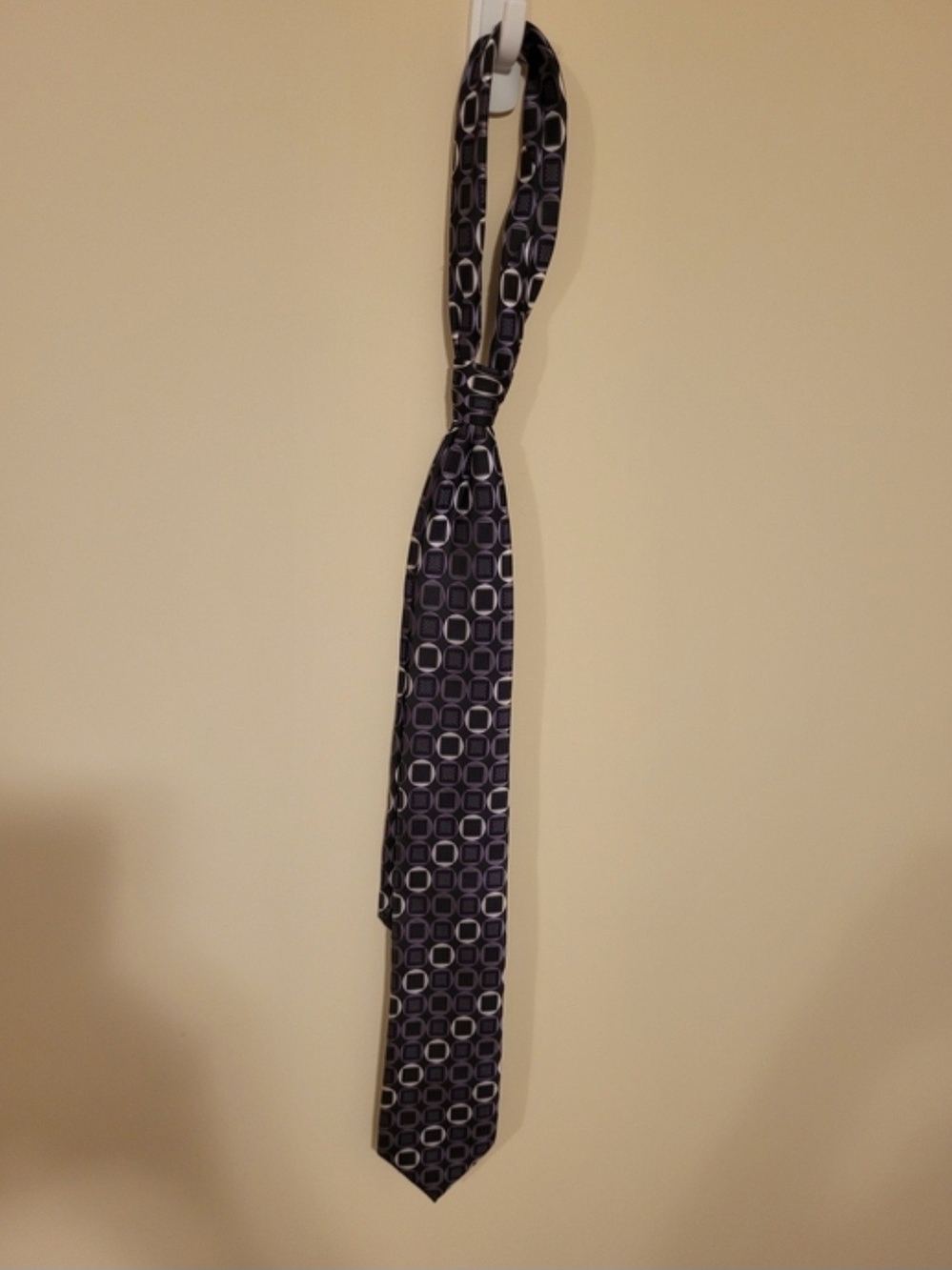 Vintage Men's Giorgio Brutini Collezione Purple Geometric Pattern Silk Neck Tie
